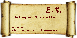 Edelmayer Nikoletta névjegykártya